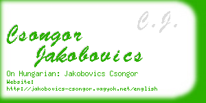 csongor jakobovics business card